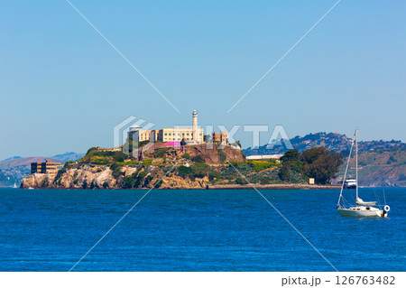 Alcatraz island penitentiary in San Francisco Bay California Alcatraz island penitentiary in San Francisco Bay California 126763482