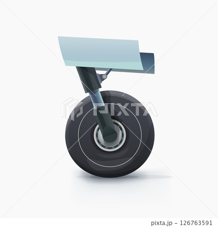 an airplane wheel side view on white an airplane wheel side view on white 126763591