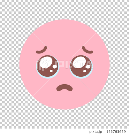 Cute emoji with teary eyes and sad face - Material for request, worry, and sad emotions 126763659