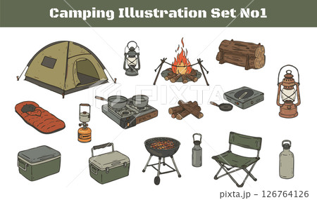 キャンプ用品カラー001 キャンプ用品カラー001 126764126