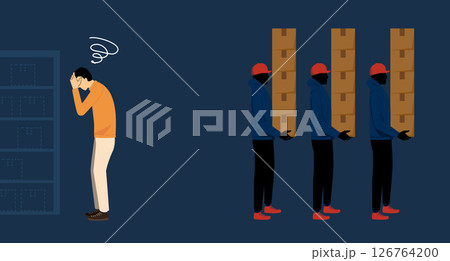 転売ヤーによる買い占めに悩む消費者のイラスト 転売ヤーによる買い占めに悩む消費者のイラスト 126764200