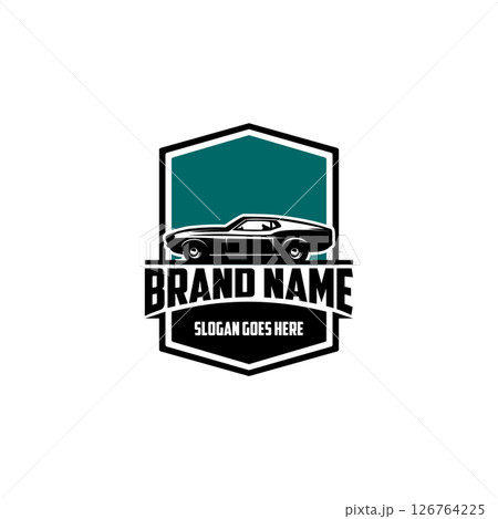Mustang sportsroof truck logo. Best for car related industries and antique collectibles 126764225