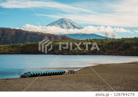 Mount Fuji Overlooking Lake Saiko 126764279