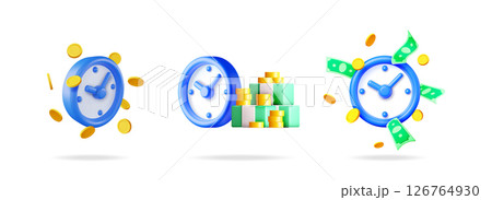 3d vector set financial for time economy 126764930