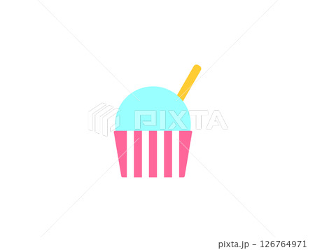 カップアイス（ミント）のアイコンのイラスト 126764971