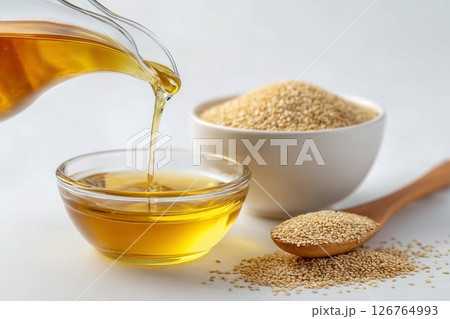 胡麻と胡麻油（調理イメージ） 126764993