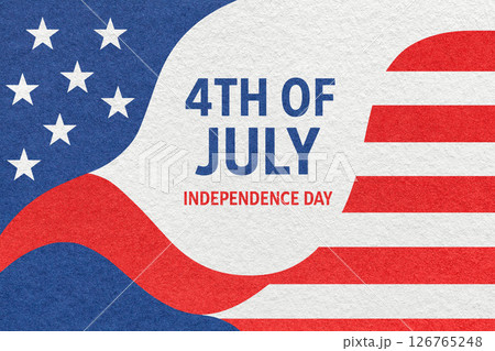 4th of July Independence Day greeting card with American flag, patriotic textured paper background 4th of July Independence Day greeting card with American flag, patriotic textured paper background 126765248
