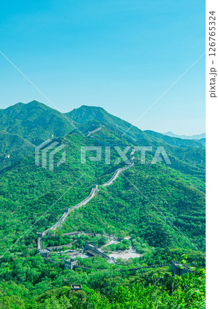 中国　万里の長城からの景色 126765324