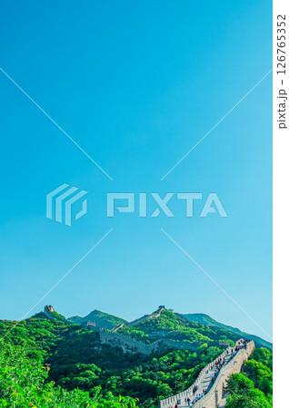 中国　万里の長城からの景色 126765352