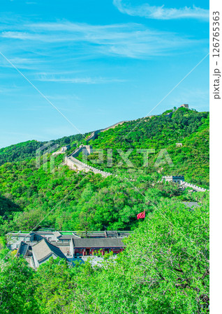 中国　万里の長城からの景色 126765363