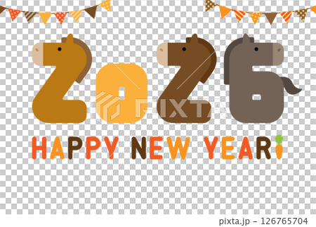 2026 Reiwa 8 Year of the Horse New Year's Card Template 2026 Reiwa 8 Year of the Horse New Year's Card Template 126765704