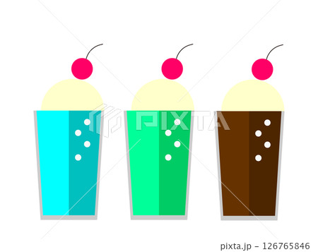 クリームソーダのアイコンのイラストのセット 126765846