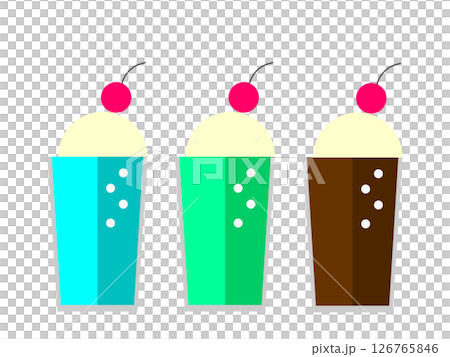 クリームソーダのアイコンのイラストのセット 126765846