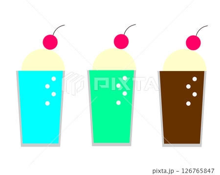 クリームソーダのアイコンのイラストのセット 126765847