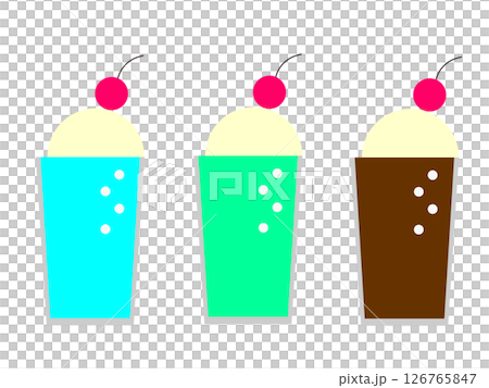 クリームソーダのアイコンのイラストのセット 126765847