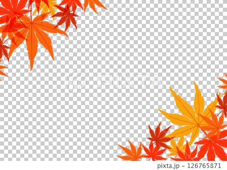 Autumn leaves frame illustration 126765871