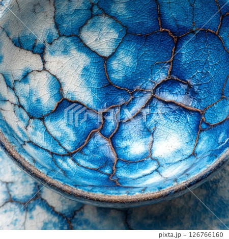 Blue and White Crackle Glaze Ceramic Bowl Detail 126766160