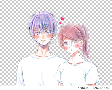 Man and woman embracing each other blushing Man and woman embracing each other blushing 126766530