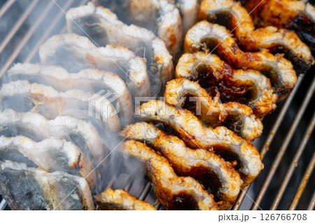 Korean bbq food. Grilled eel Korean bbq food. Grilled eel 126766708
