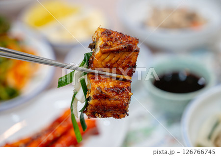 Korean bbq food. Grilled eel 126766745