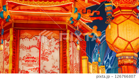 Beijing, China. Palace Lantern Reunion. On Chinese Lantern Festival, People Will Hang Red Lantern, Which Symbolizes Family Reunion. Zigong Lantern Festival In Beijing. Festival In Beijing Garden Expo 126766807