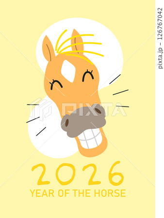 Funny horse head smiling 126767042