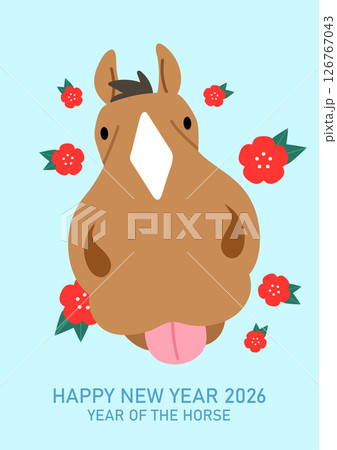 Cute cartoon horse with tongue sticking out Cute cartoon horse with tongue sticking out 126767043