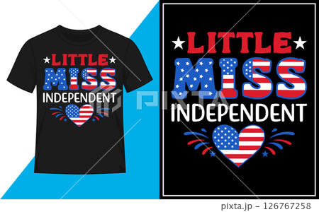 Little miss independent t shirt design Vector 126767258