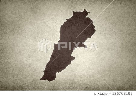 Map of Lebanon printed on a paper 126768195