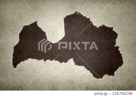 Map of Latvia printed on a paper 126768196