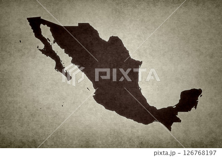 Map of Mexico printed on a paper 126768197