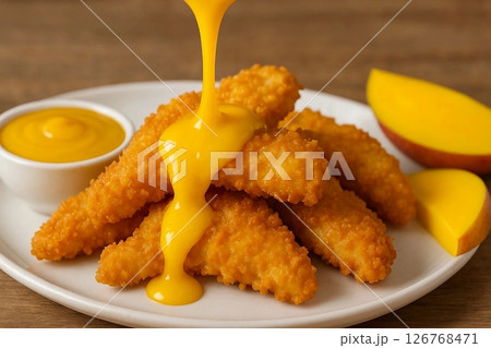 Grilled Mango with Mango Sauce 126768471