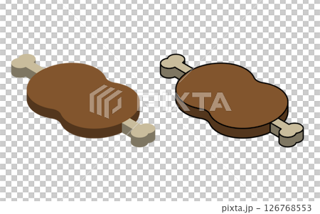 アイソメトリック風の骨付き肉のイラスト 126768553