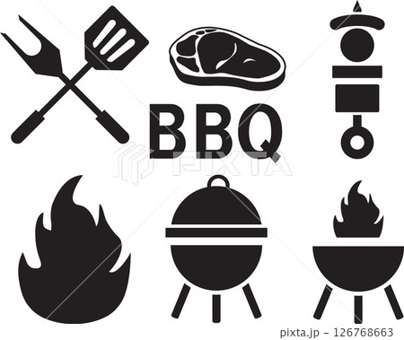BBQのシンプルアイコン 126768663