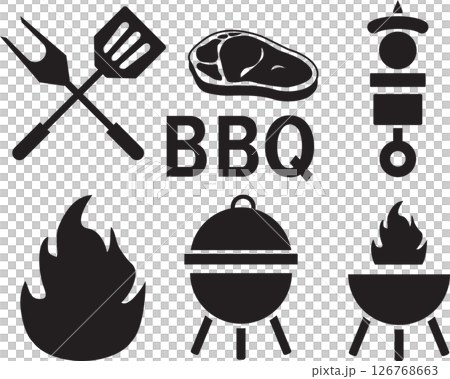 BBQのシンプルアイコン 126768663