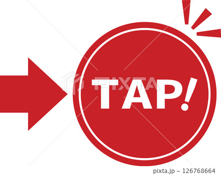 TAPを知らせるアイコンの赤の形の文字 126768664
