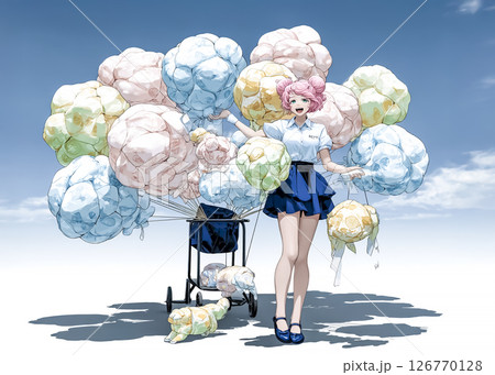 綿菓子の妖精のイラスト素材 126770128