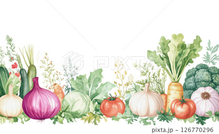 背景透過いろんな野菜 126770296