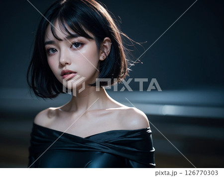 美しいボブヘアの美女 126770303