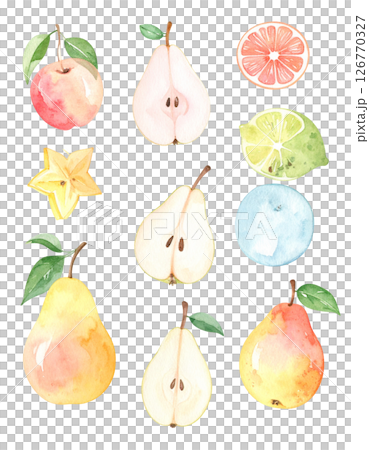 背景透過いろんなフルーツ 126770327