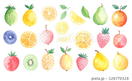 背景透過いろんなフルーツ 126770328