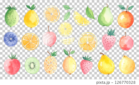 背景透過いろんなフルーツ 126770328