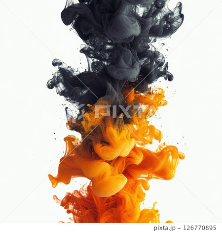 Vibrant Ink Flow with Watercolor Splashes in Seamless Design 126770895