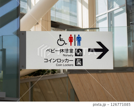 ピクトグラムによる駅構内の案内標識 126771085