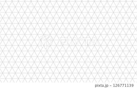 三角が合わさった六角形のクロスする破線 126771139