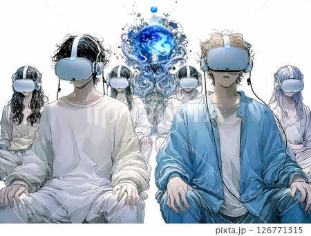 VRを利用した未来の教育の授業のイラスト素材 126771315