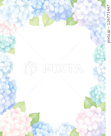 背景透過あじさいのフレーム 126771447