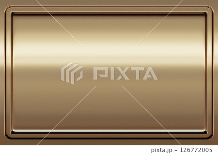 Light shining on 3d bronze metal panel wall. abstract background. 3D rendering 126772005