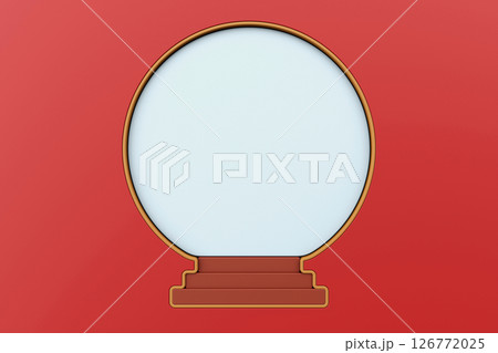 Front of abstract snowball with red background....のイラスト素材 [126772025 ...