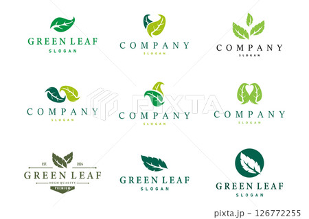 Leaf logo design template simple silhouette illustration plant leaf vector for business branding Leaf logo design template simple silhouette illustration plant leaf vector for business branding 126772255
